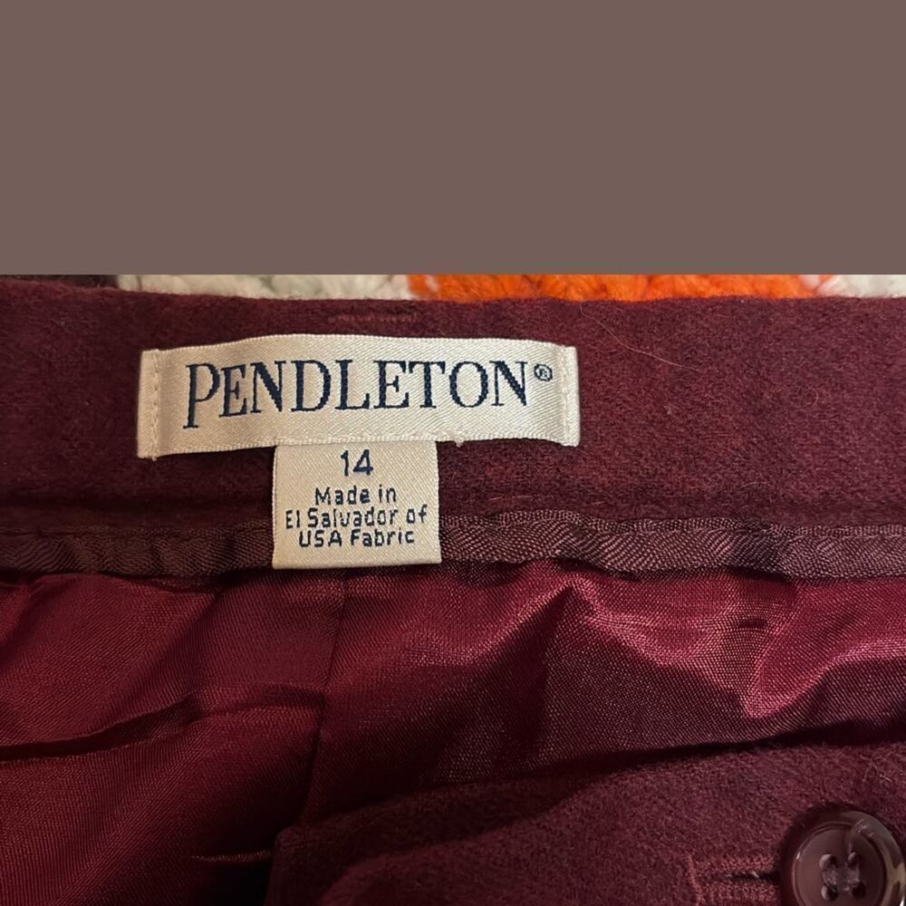 Vintage Pendleton Women’s Burgundy 100% Virgin Wool Trousers Size 14 - Picture 5 of 5